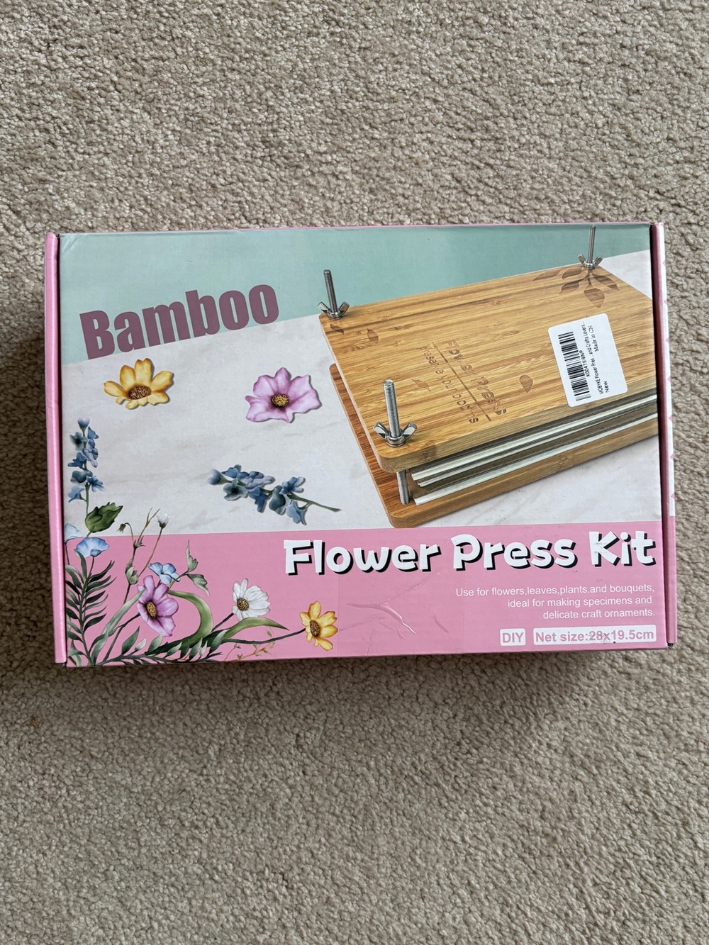 Bamboo Flower Press Kit Large 11x7.7 Inch Complete DIY Set New